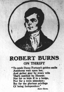 Robert Burns on thrift