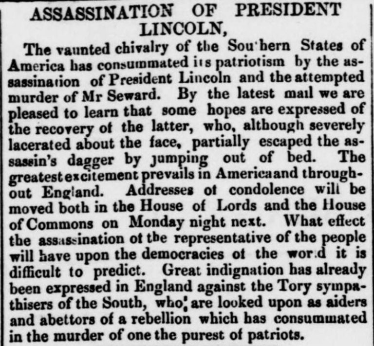 The British Newspaper Archive Blog Lincoln Assassination | The British ...