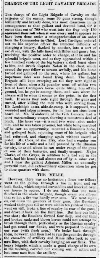 The British Newspaper Archive Blog ‘Charge of the Light Cavalry Brigade ...