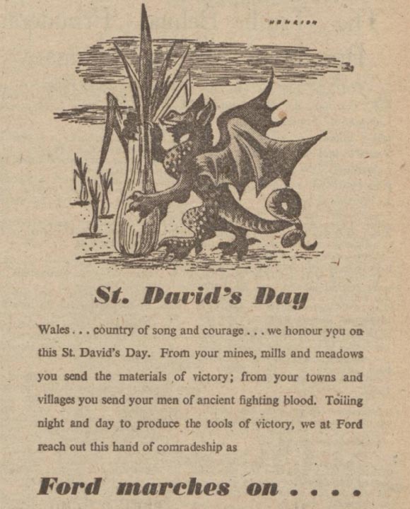 The British Newspaper Archive Blog » A Wartime Advert For St David’s Day