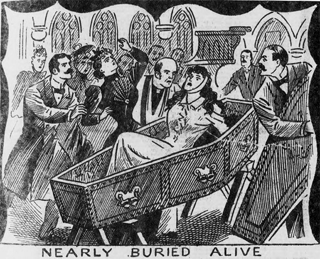 A woman was almost buried alive according to the Illustrated Police News