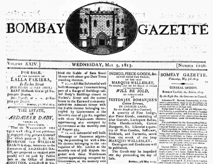 The British Newspaper Archive Blog The Bombay Gazette | The British ...